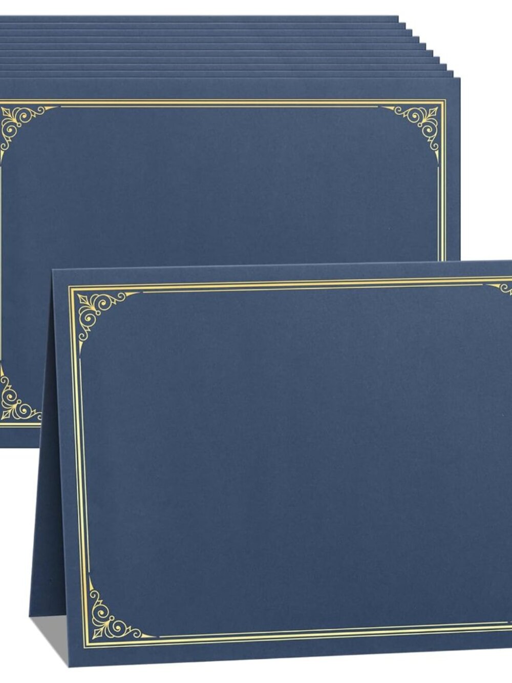 10 Packs Navy Blue Certificate Holders, 250gsm, for 8.5x11 Award Certificates, C
